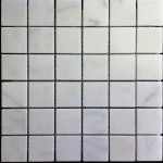 Mozaika Marmurowa Lotus Biały 4,8x4,8 cm wymiary płytki na siatce 30,5x30,5x1 cm struktura powierzchni: polerowana