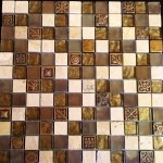 Mozaika Trawertynowa Rustic-Glass 2,3x2,3 cmwymiary płytki na siatce 30x30x1 cm struktura powierzchni: antykowana