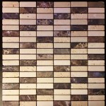 Mozaika Marmurowa Emperador-Trawertyn 1,5x4,8 cm wymiary płytki na siatce 30x30x1 cm struktura powierzchni:  antykowana