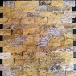 Mozaika Trawertynowa  Mystic 2,3x4,8 cm wymiary płytki na siatce 30,5x30,5x1,5 cm struktura powierzchni:  łupana